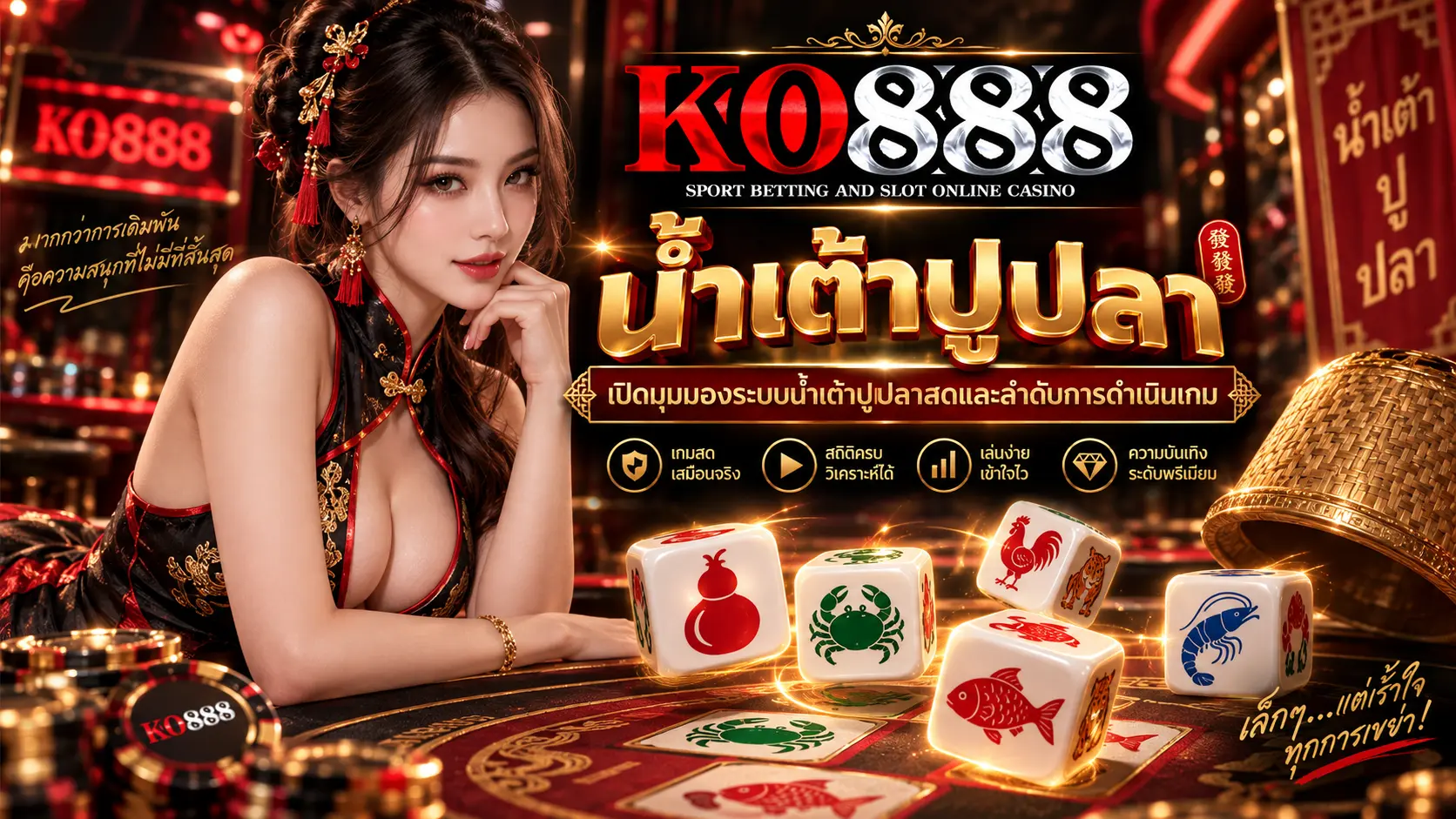 น้ำเต้าปูปลา KO888 เปิดมุมมองระบบน้ำเต้าปูปลาสดและลำดับการดำเนินเกม